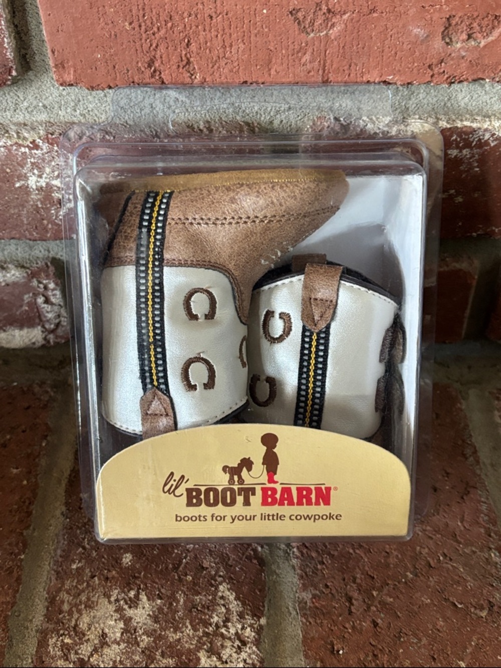 Lil BOOT BARN // Baby Cowboy Boots Pre-Walker Soft Sole Size 1 Horse Shoe Design